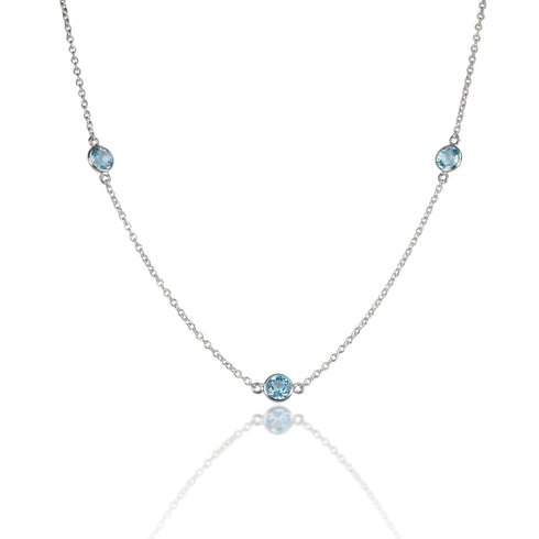 14K Gold Blue Topaz Necklace by Alexis Jae