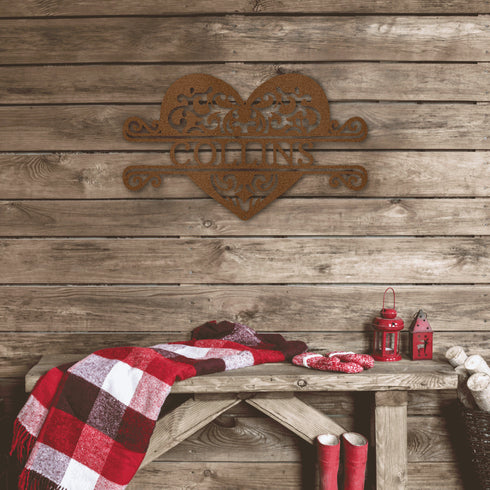 Custom Fancy Heart Name Wall Art