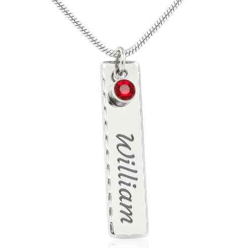 Engravable Birthstone Name Necklace - From Mom