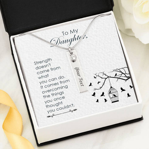 Trendy Engravable Birthstone Necklace - To My Daughter